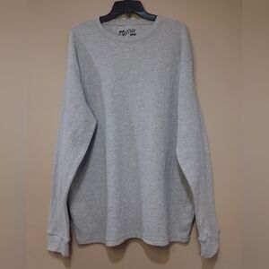 Mens Evolution long sleeve waffle shirt grey Sz 3XL